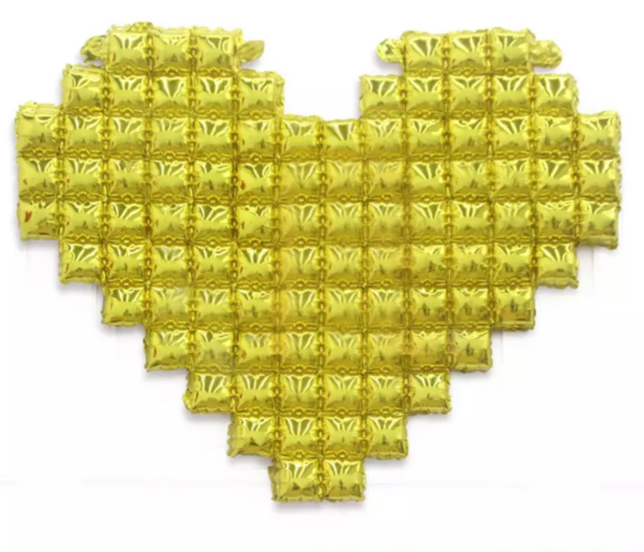 Gold Heart Shape Textured Balloon prop | AIR-FILL ONLY | 47" x 55" in