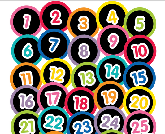 Number Circles 1-31 Black | Just Teach | UPRINT | Schoolgirl Style