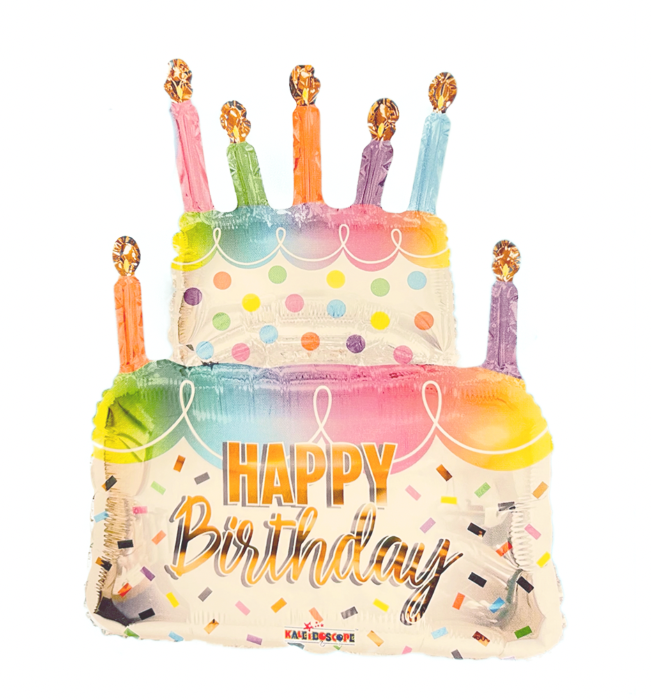 36" Jumbo Happy Birthday Two Tier Cake Balloon