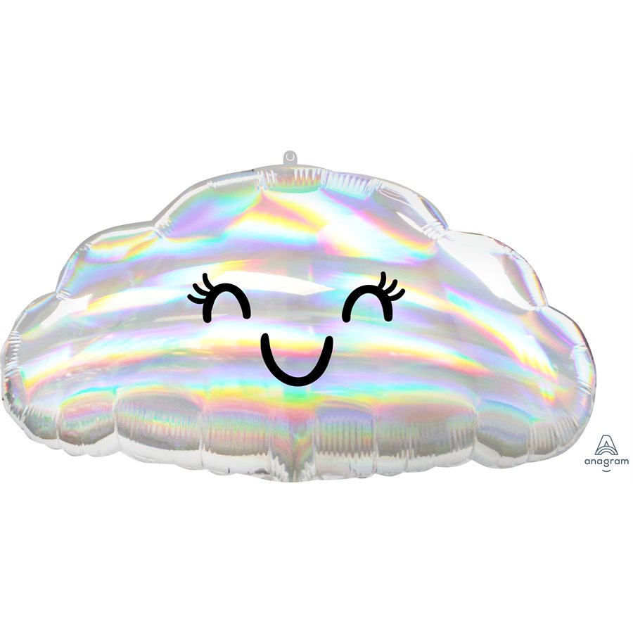 Iridescent Cloud Supershape Foil Balloon, 23 Inches