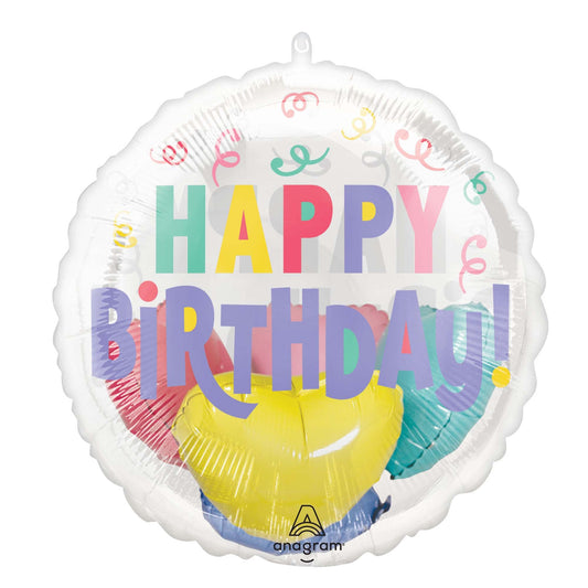 Pastel Happy Birthday Insiders Balloon, 20 Inches, 1 Count