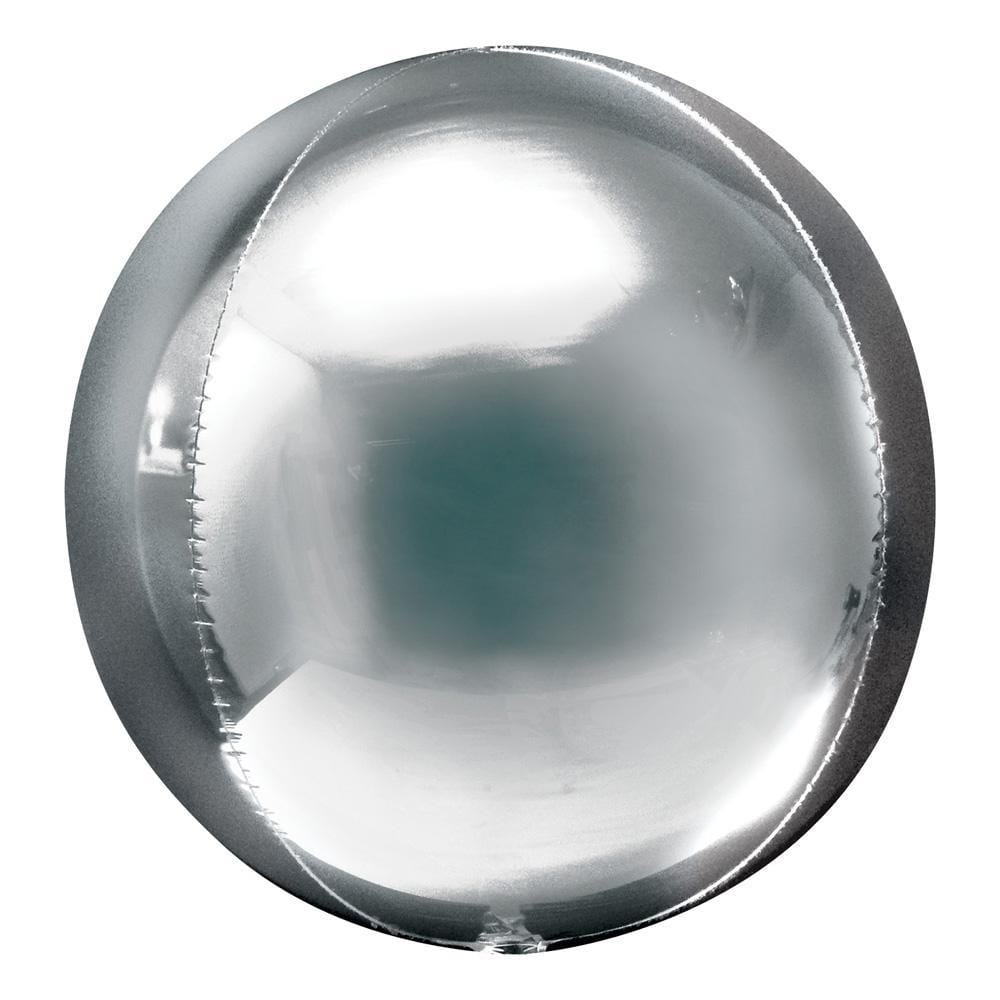 Silver Orbz Balloon, 16 Inches