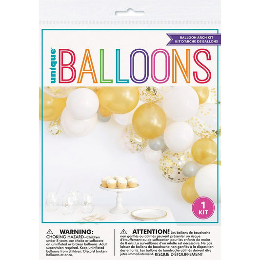 Gold Confetti Birthday Balloon Arch Kit