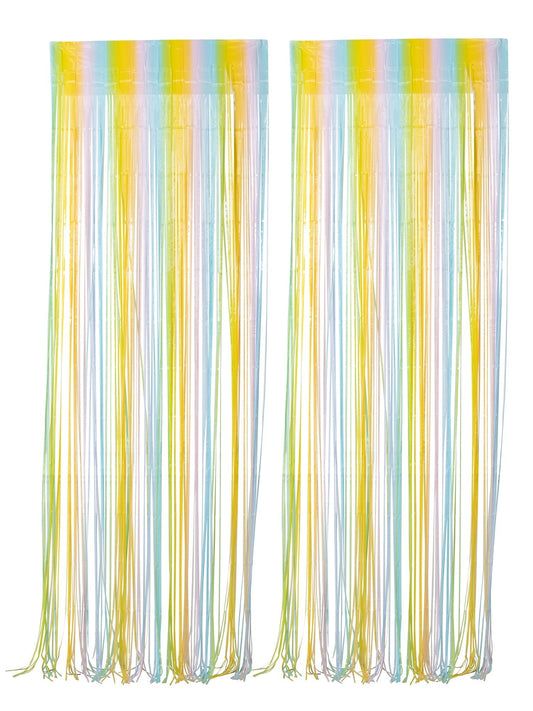 Pastel Rainbow, Macaroon Collection, Foil Fringe Curtain, 2 Count